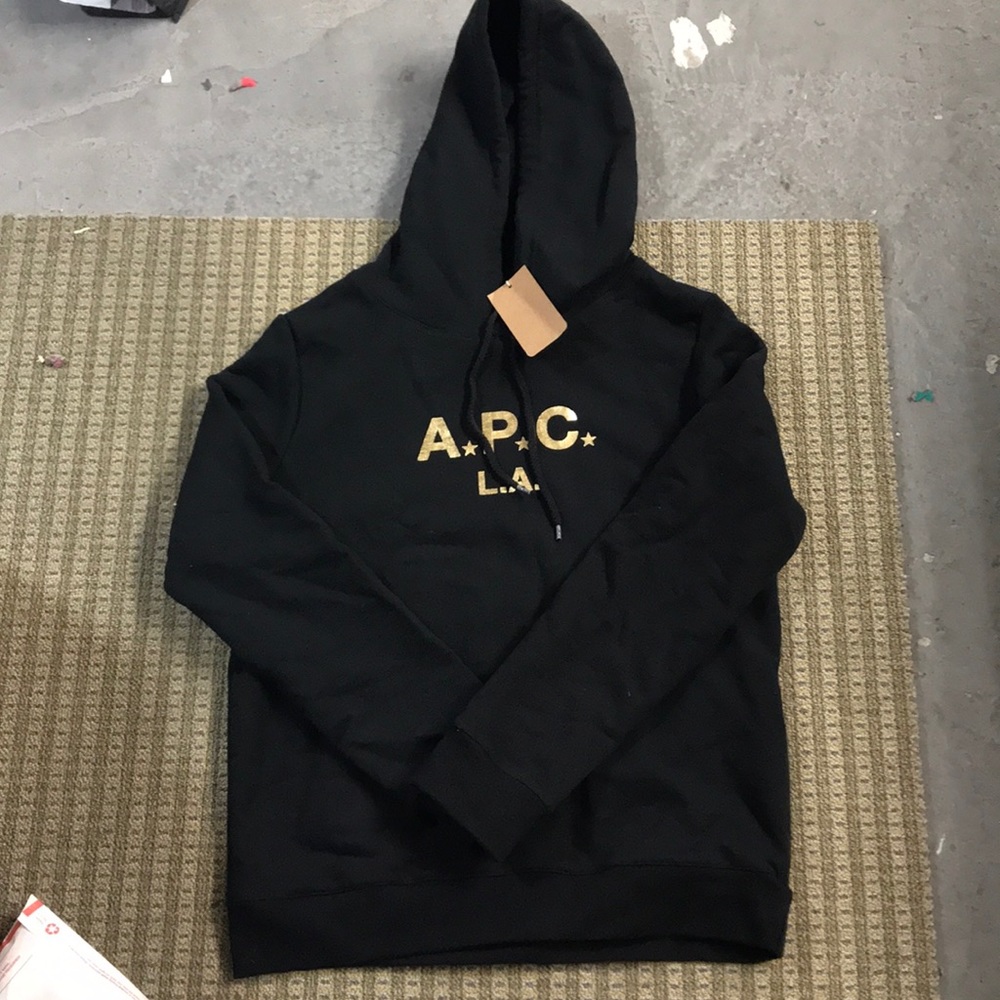 NWT APC Los Angeles Black and Gold Hoodie XS/S/M/L